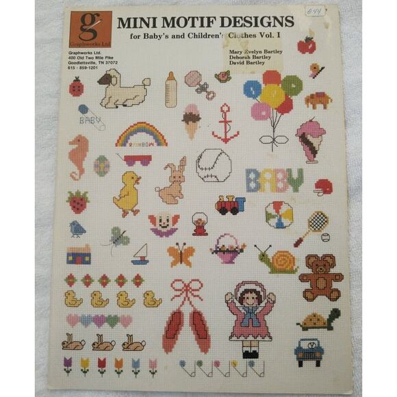 Mini Motif Designs For Baby and Children Bear, Balloons, Borders, Doll, Bunny - Picture 1 of 6